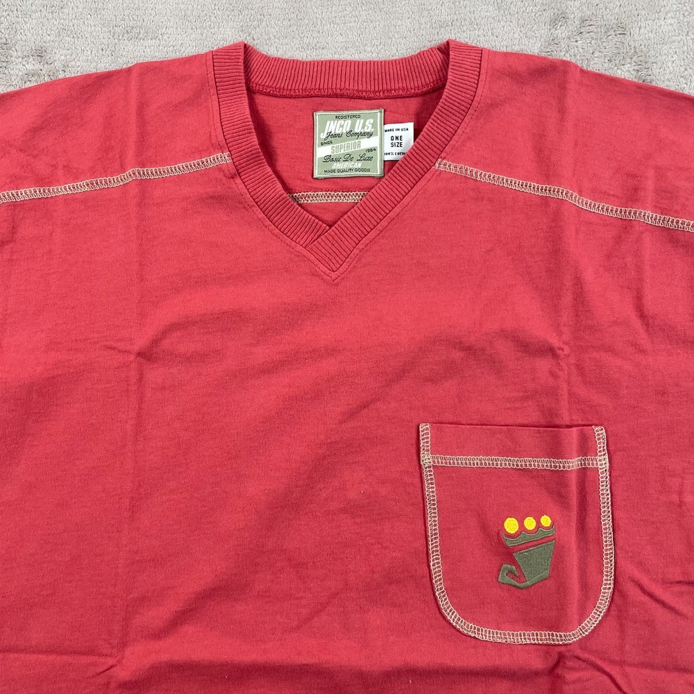 Vintage JNCO US Jeans Co. V Neck T Shirt Men One Size OS Pink 90s USA Made NWOT